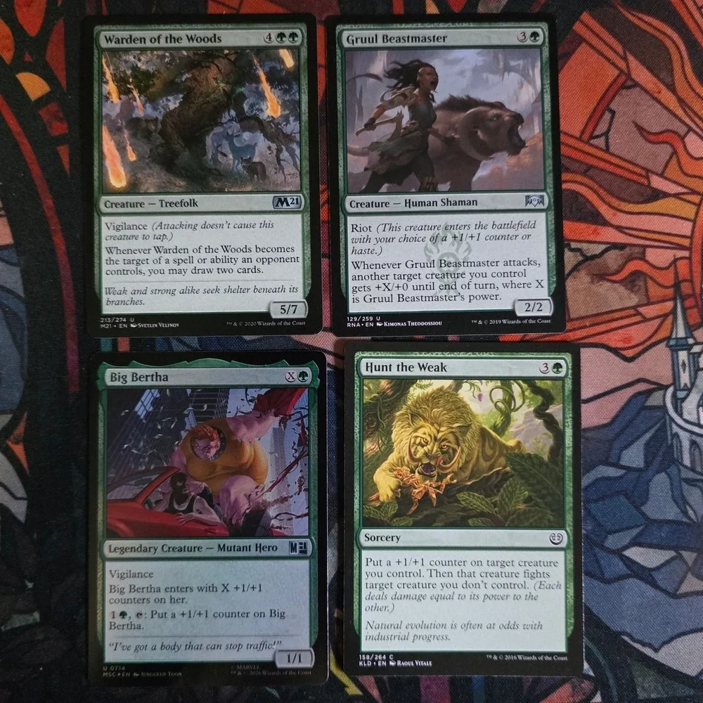 Magic The Gathering Green Card Lot Big Bertha Foil Warden Woods MTG TCG